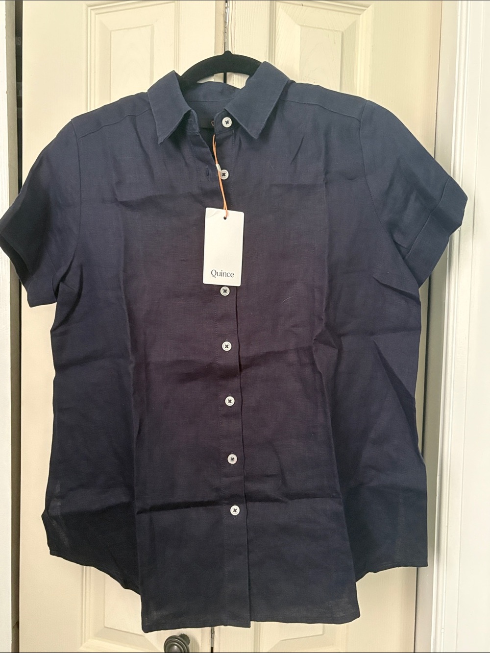 Quince 100% European Linen Maternity Camp Shirt NWT Size XS